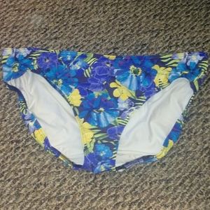 Lands End purple/blue/yellow flower swim bottoms